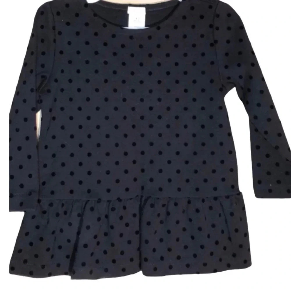 CREWCUTS NWOT GIRLS BLACK TOP SHIRT WINTER CASUAL FALL TOPS SHIRTD SIZE 6 7